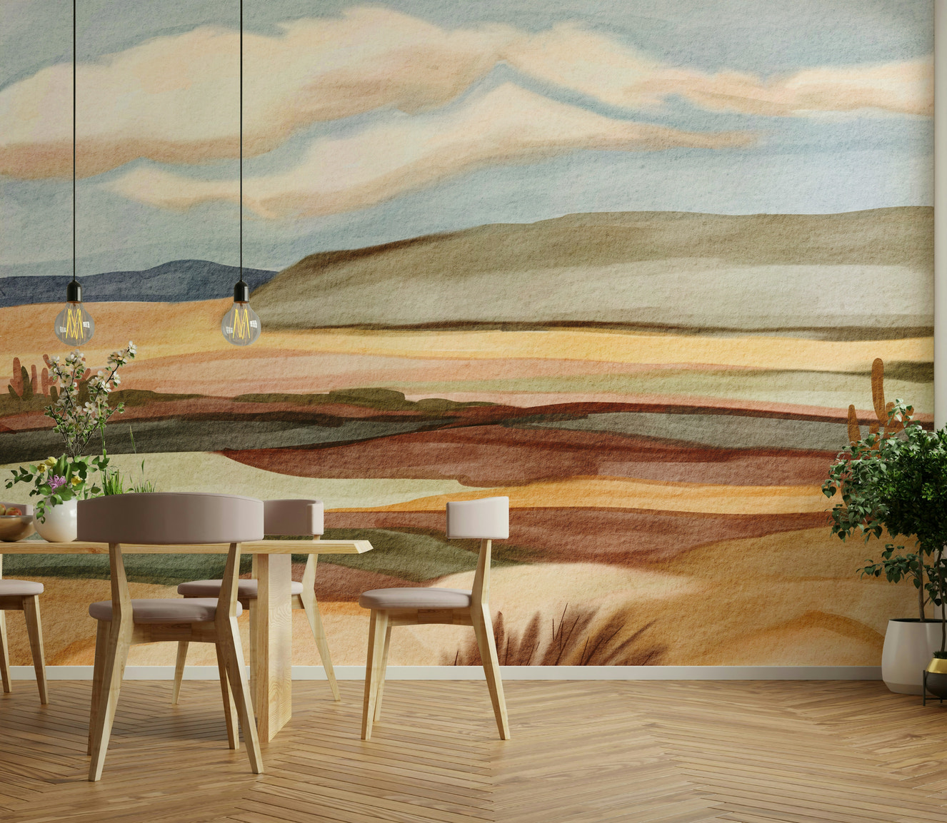 Whispering Sands wall mural in warm tones


