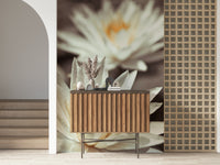 Artistic delicate flower texture on Whispering White Lilies wallpaper.