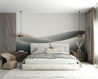 Natural desert mural with sculpted dune lines

