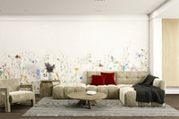 Bedroom gentle floral wallpaper

