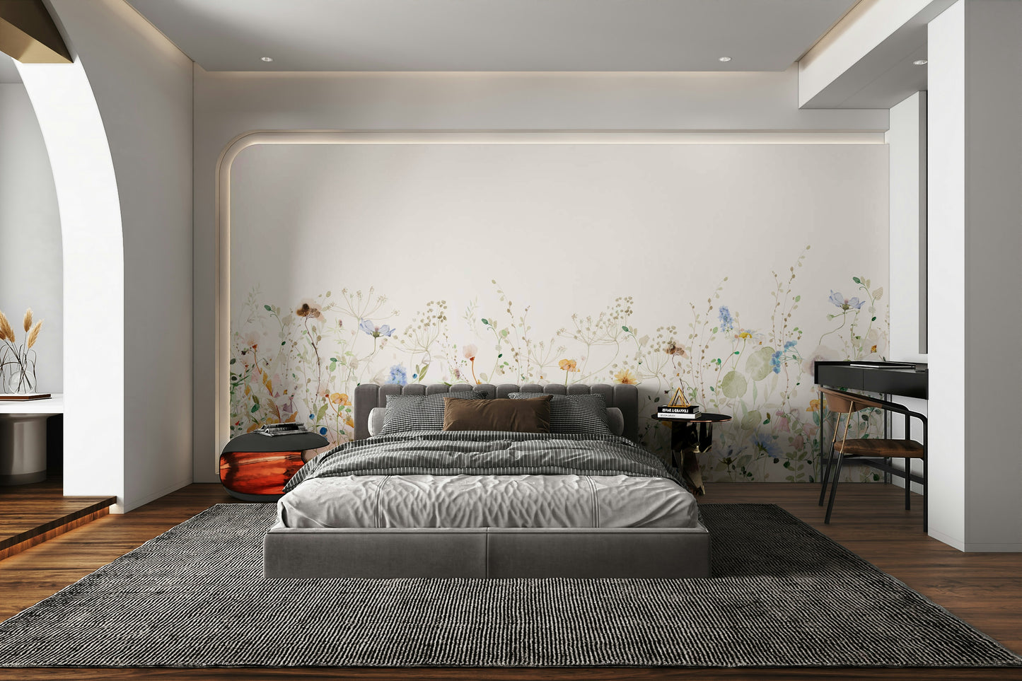 Calm meadow mural for walls

