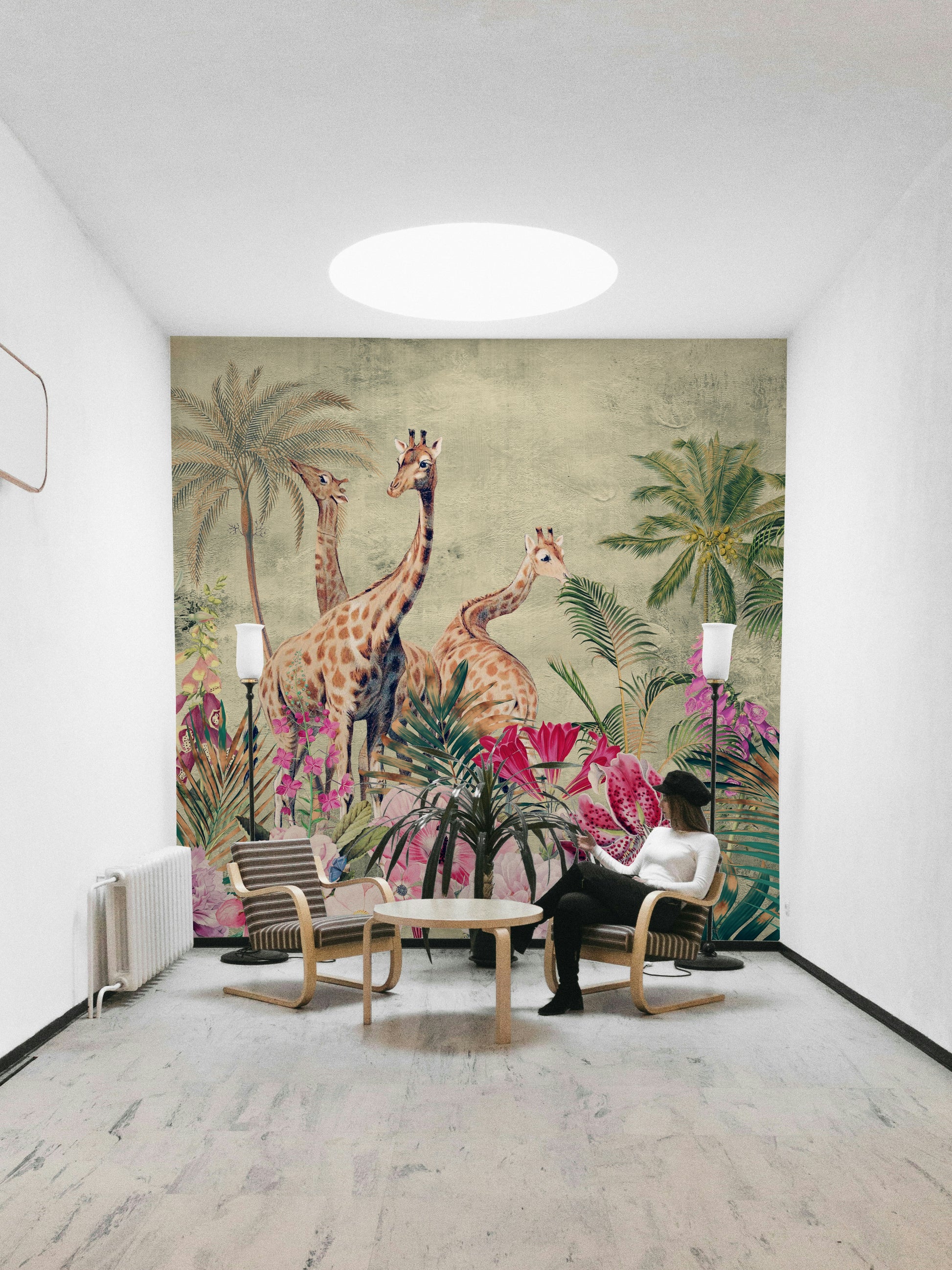 Tree silhouette mural for walls

