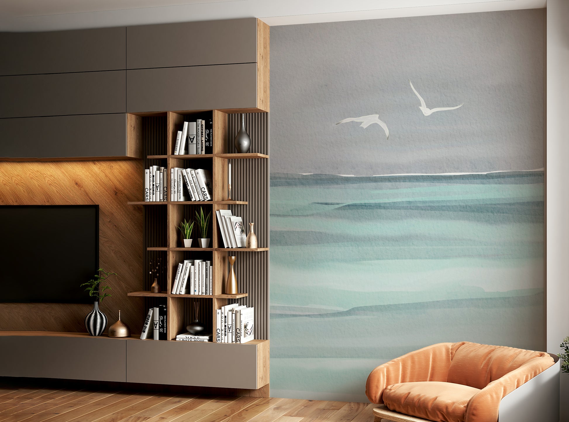 Bedroom seaside mural

