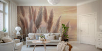 Abstract shoreline wall art in soft sand hues

