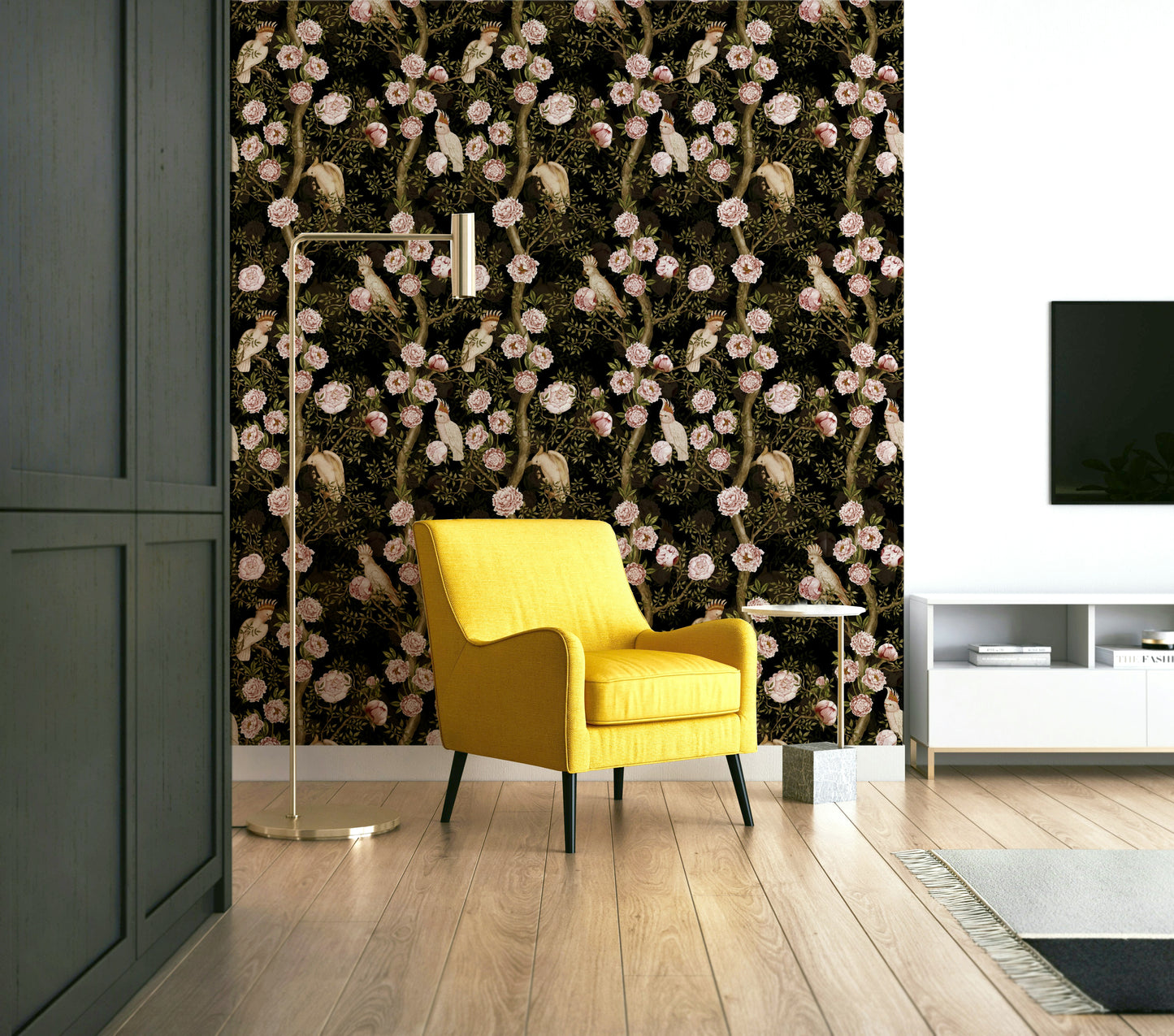 Whispers of the Tropics 1 with breezy palm leaf patterns.

