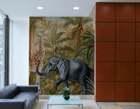 Earth-toned floral wallpaper design

