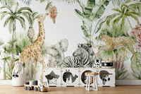 Soft forest wallpaper with gentle animals

