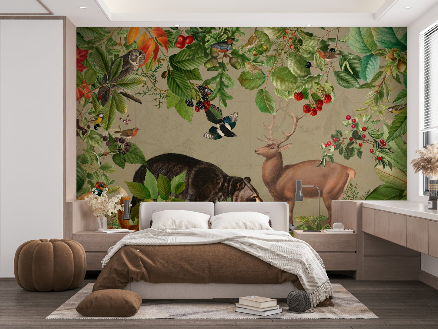 Calm forest wallpaper for bedrooms

