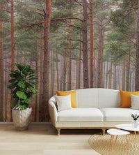 The wall mural is installed on a bedroom feature wall.

