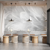 White Bird Feather Wallpaper Mural - Giffywalls