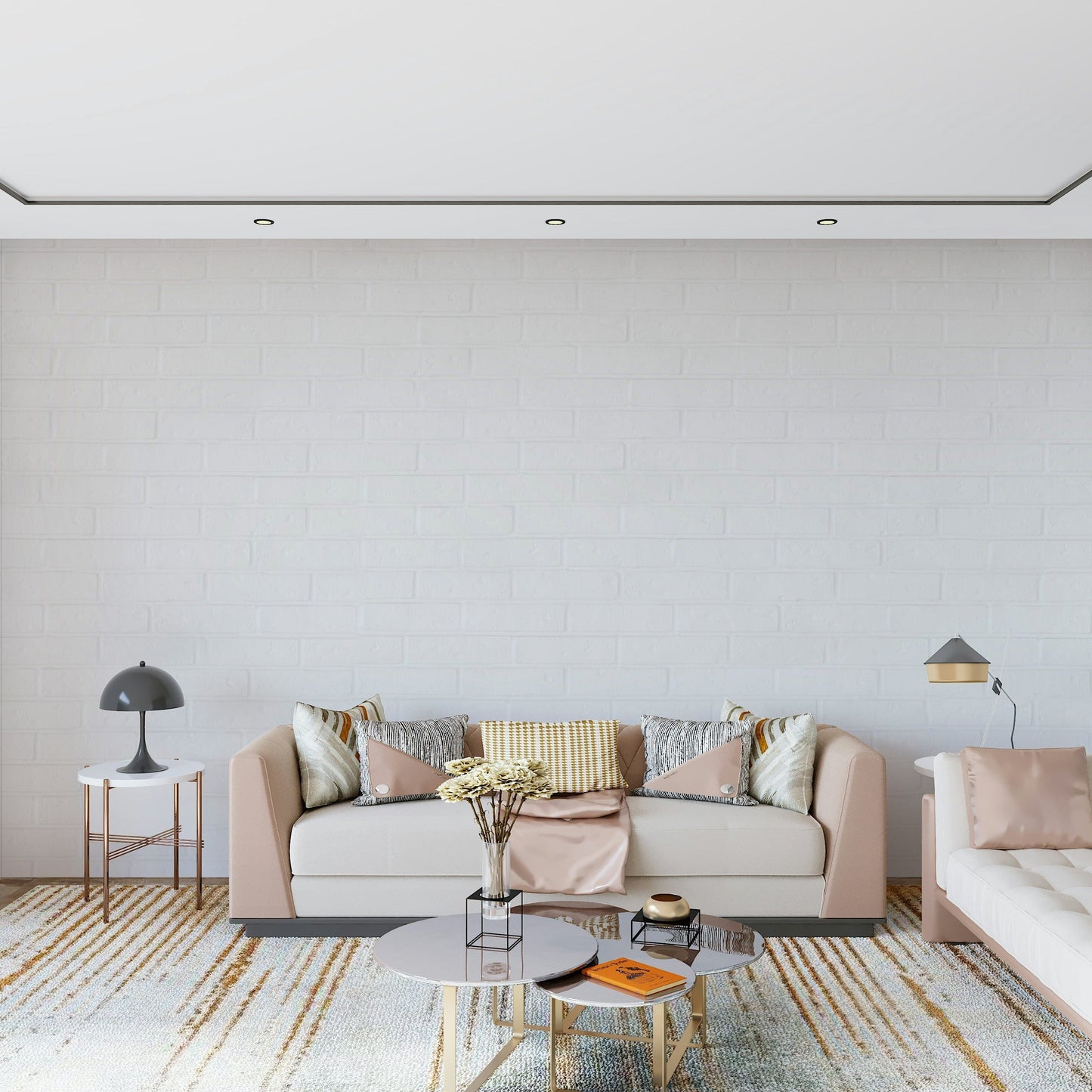 Whitewashed Texture Wall Mural creating a natural, textured backdrop with timeless interior appeal.