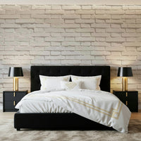 White brick texture wallpaper mural blending urban charm and minimalist design for timeless interiors.