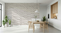Decorative wall mural featuring urban white brick textures for modern rustic or industrial aesthetics.