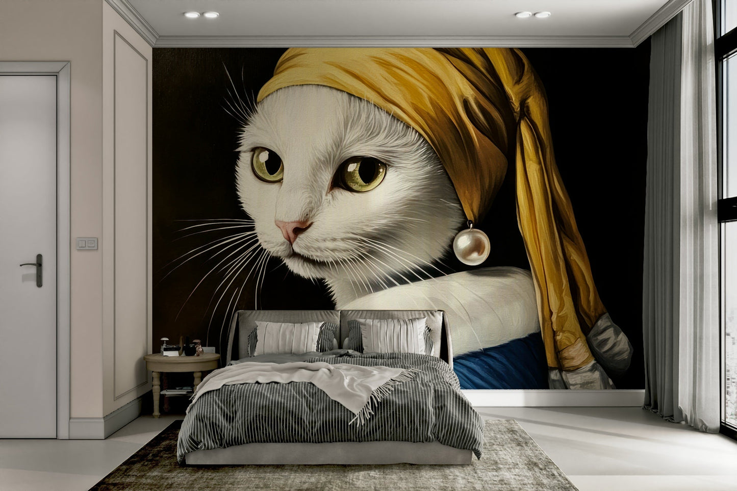 painting of a cat in a robe

