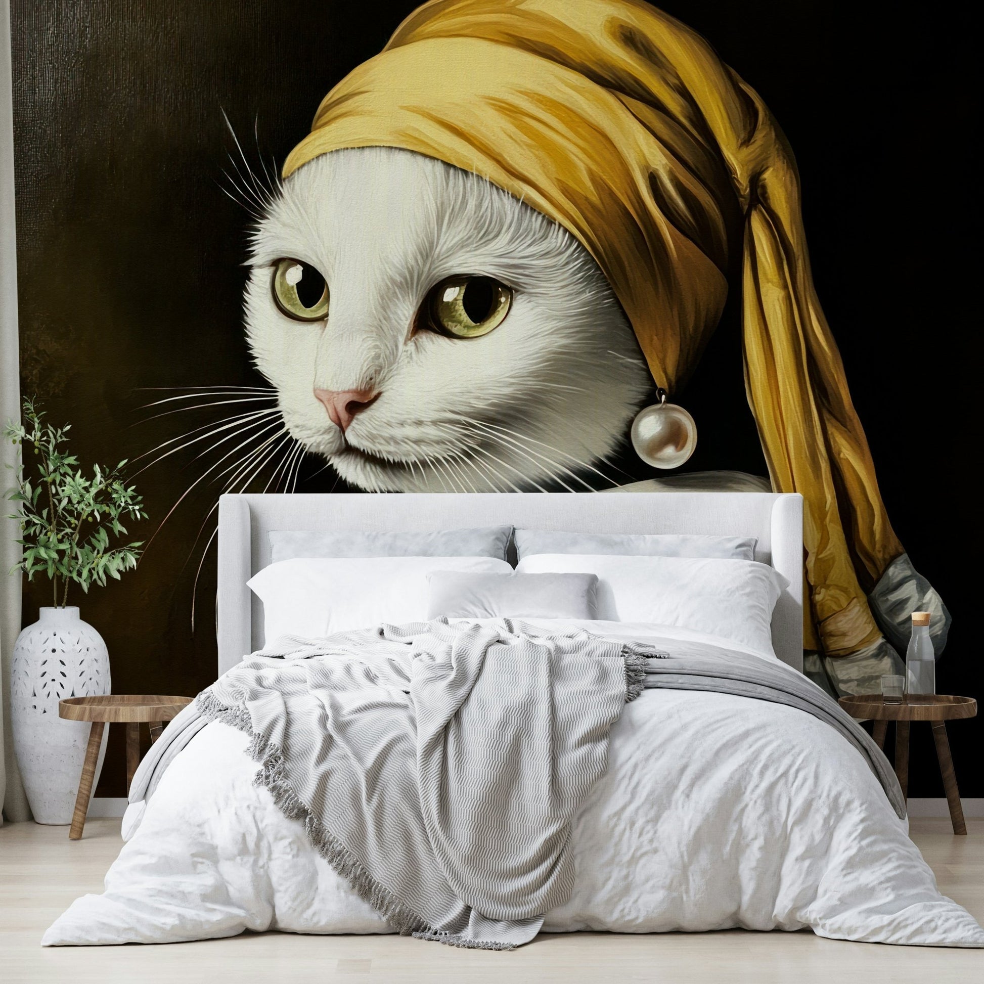 cat with a pearl earring

