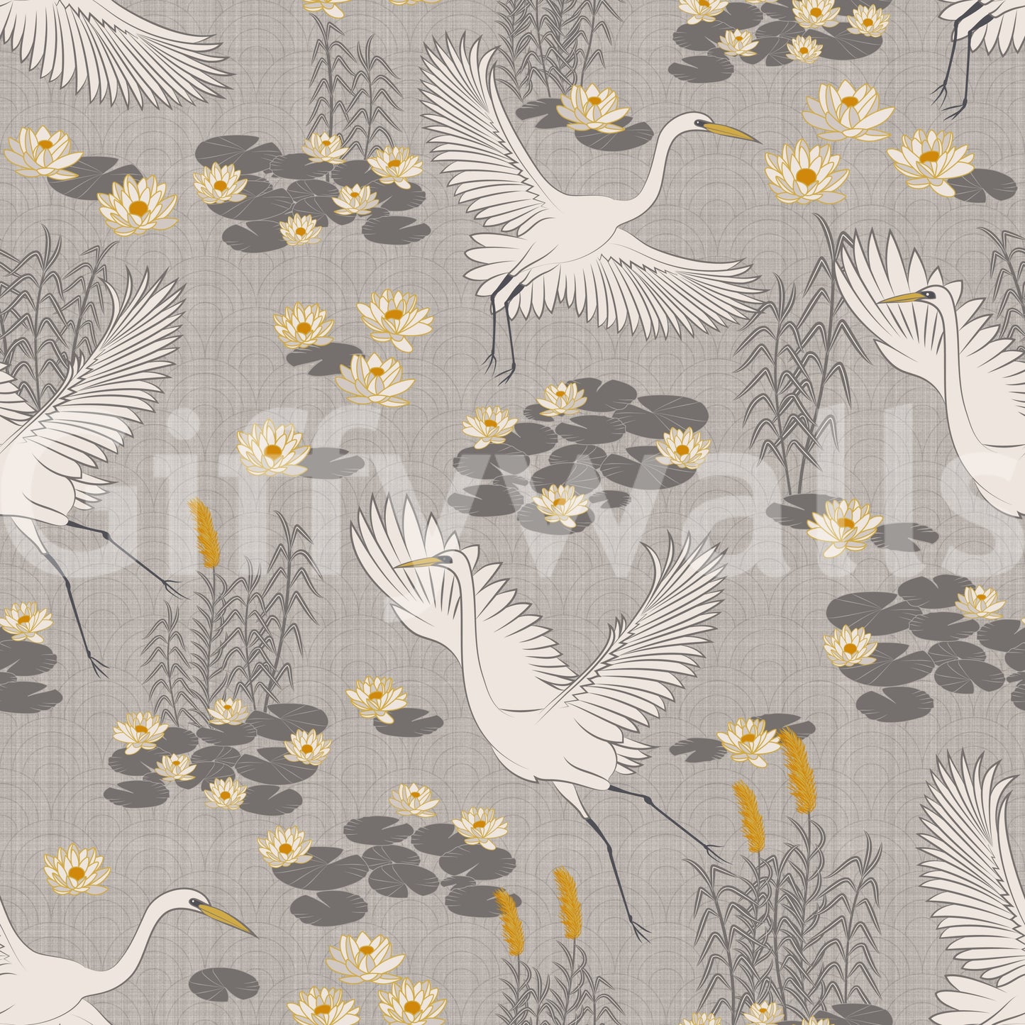 White Herons in the Lagoon -  Light Wallpaper⁠