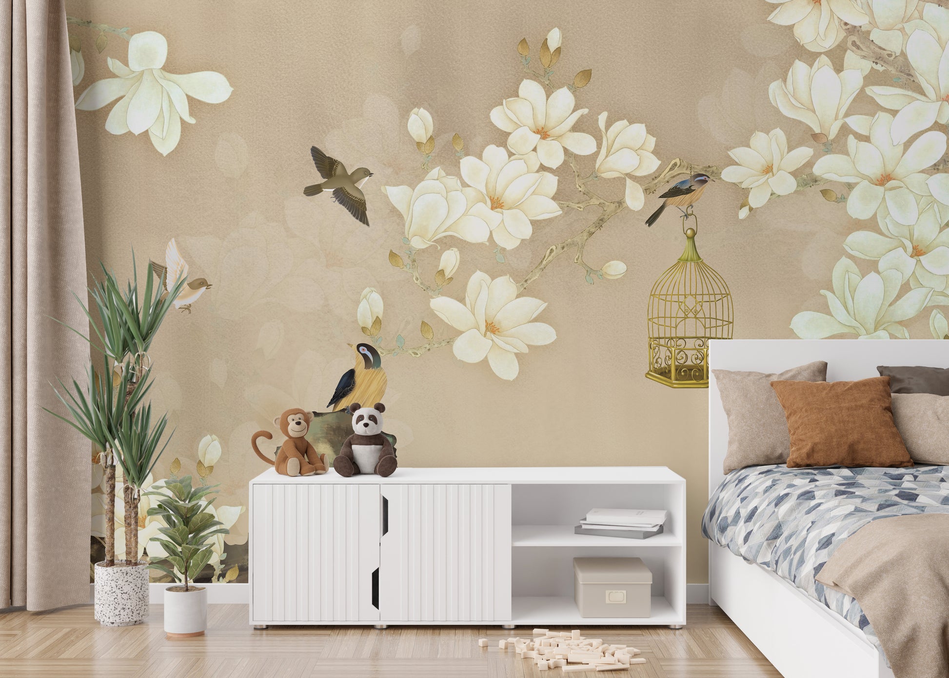 White Magnolia Flowers Wallpaper Murals - Giffywalls