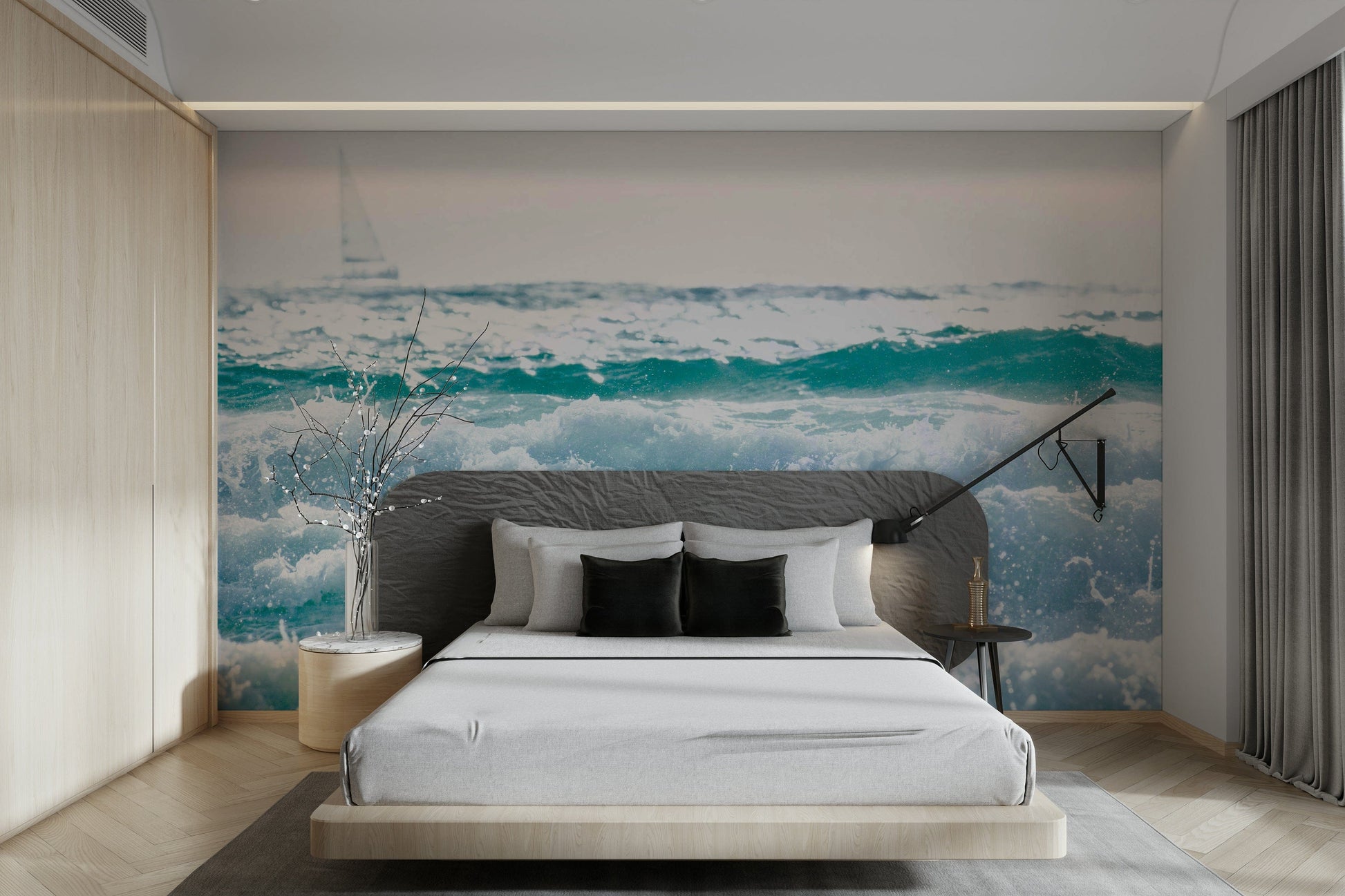 A serene minimalist nautical wallpaper for your decor.

