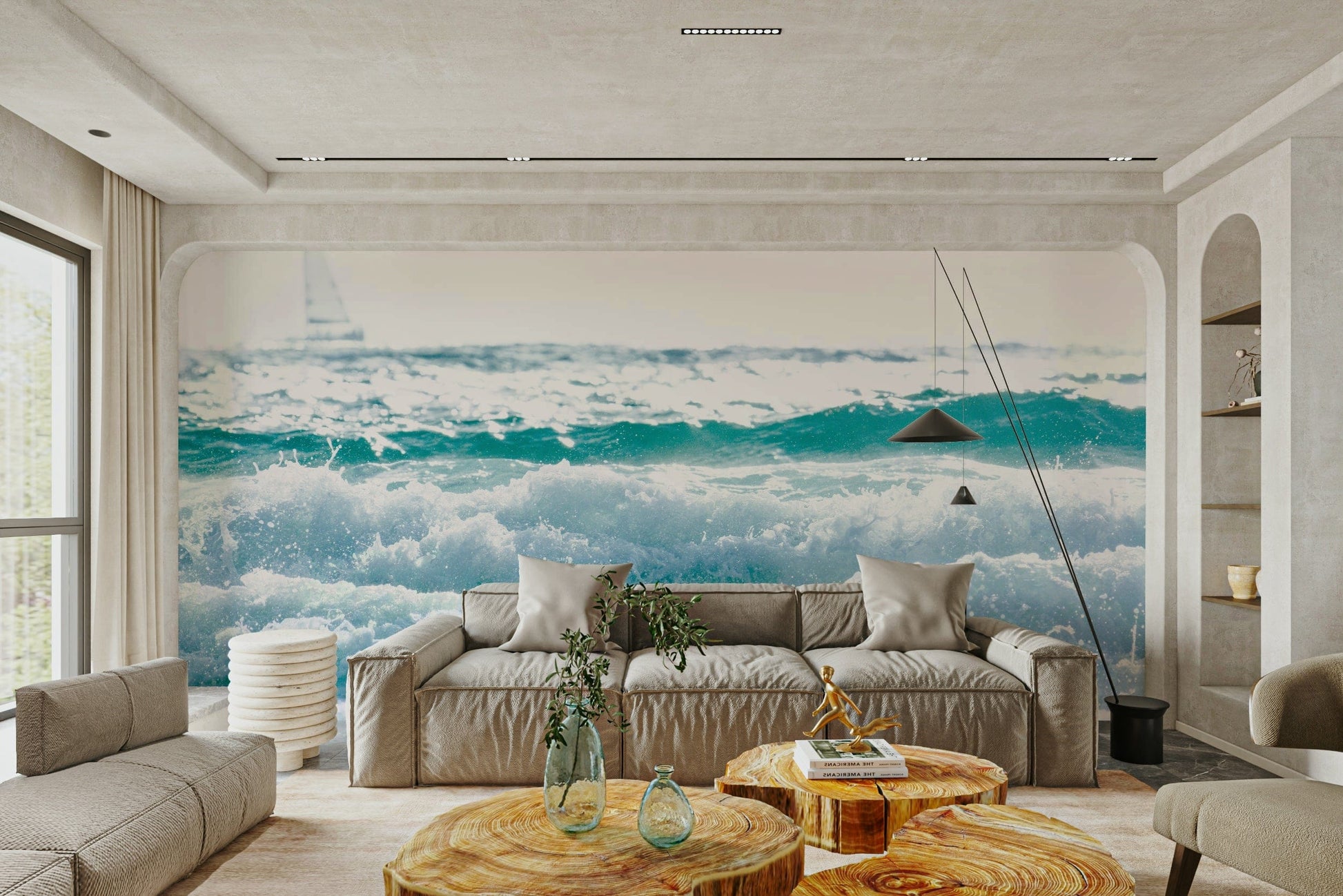 A beautiful modern texture wall mural for a living room.


