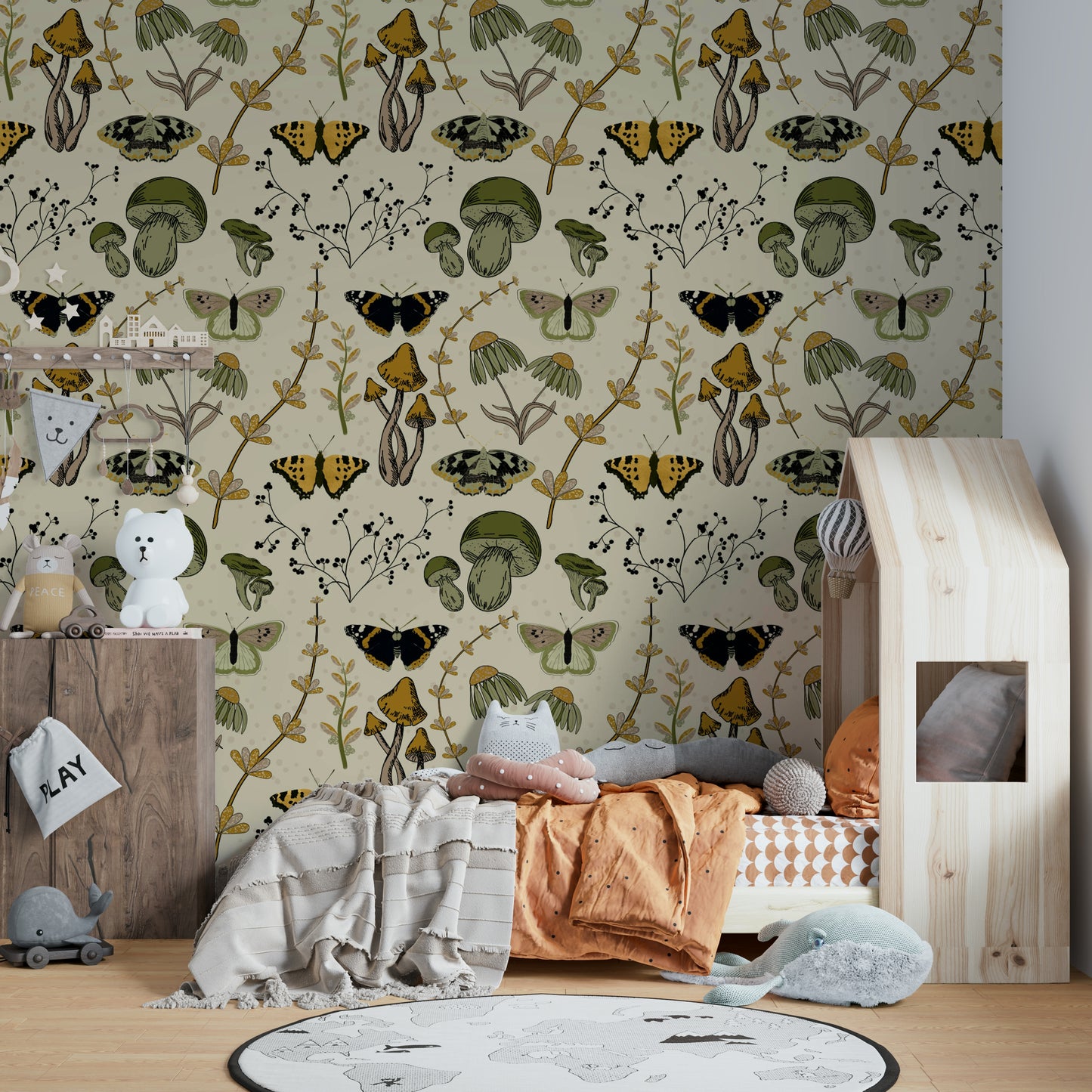 Golden field wallpaper for cozy home spaces

