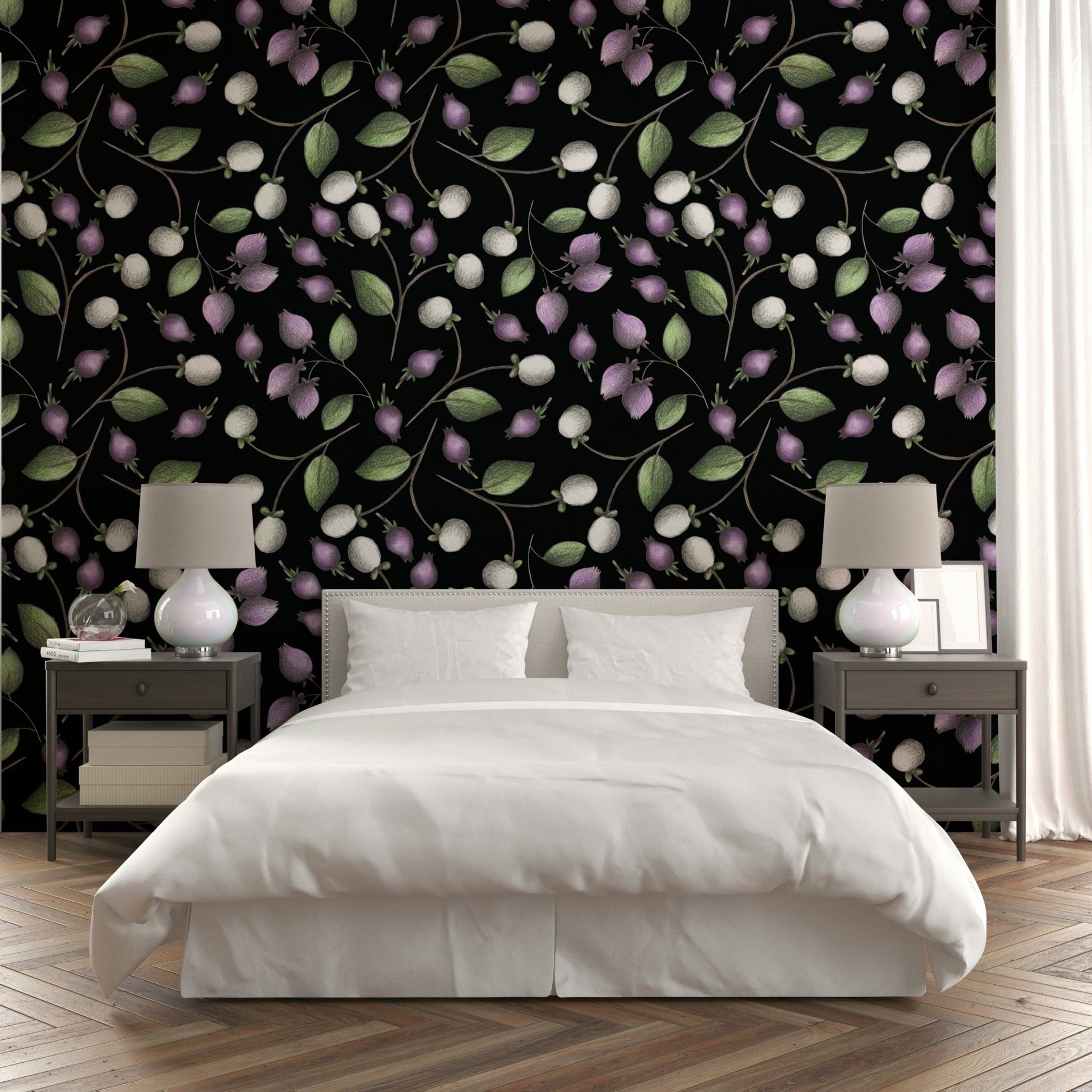 Chalk-texture berries wallpaper

