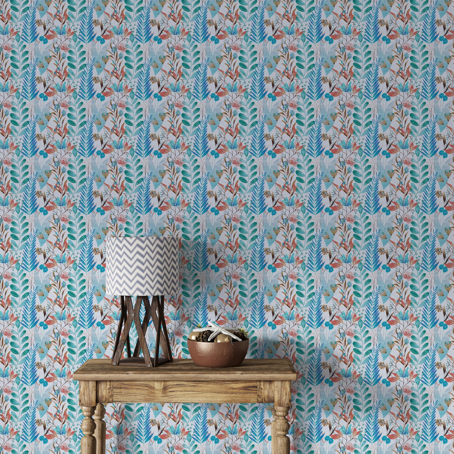 Wild Bloom Symphony Blue Wallpaper