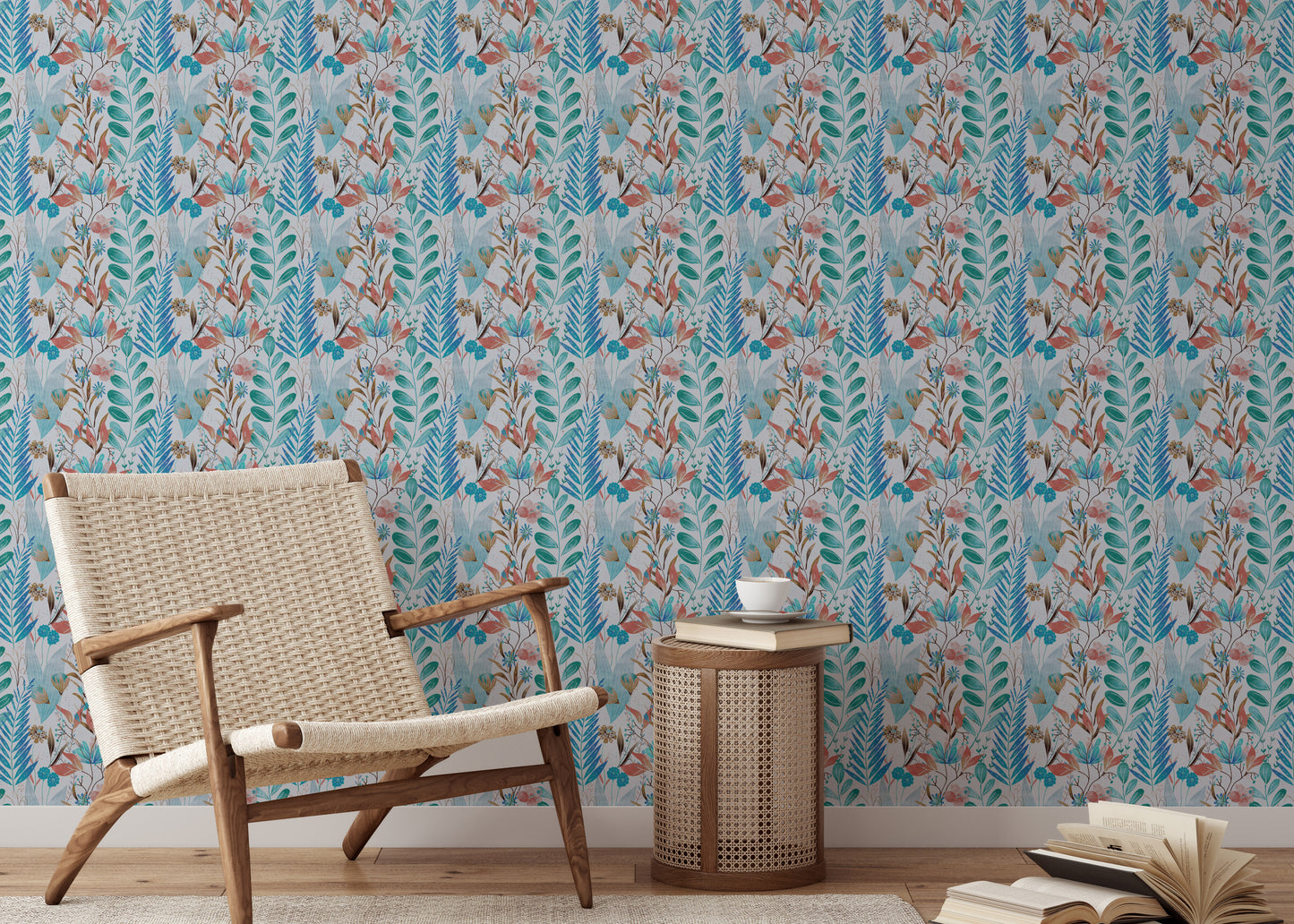 Wild Bloom Symphony Blue Wallpaper