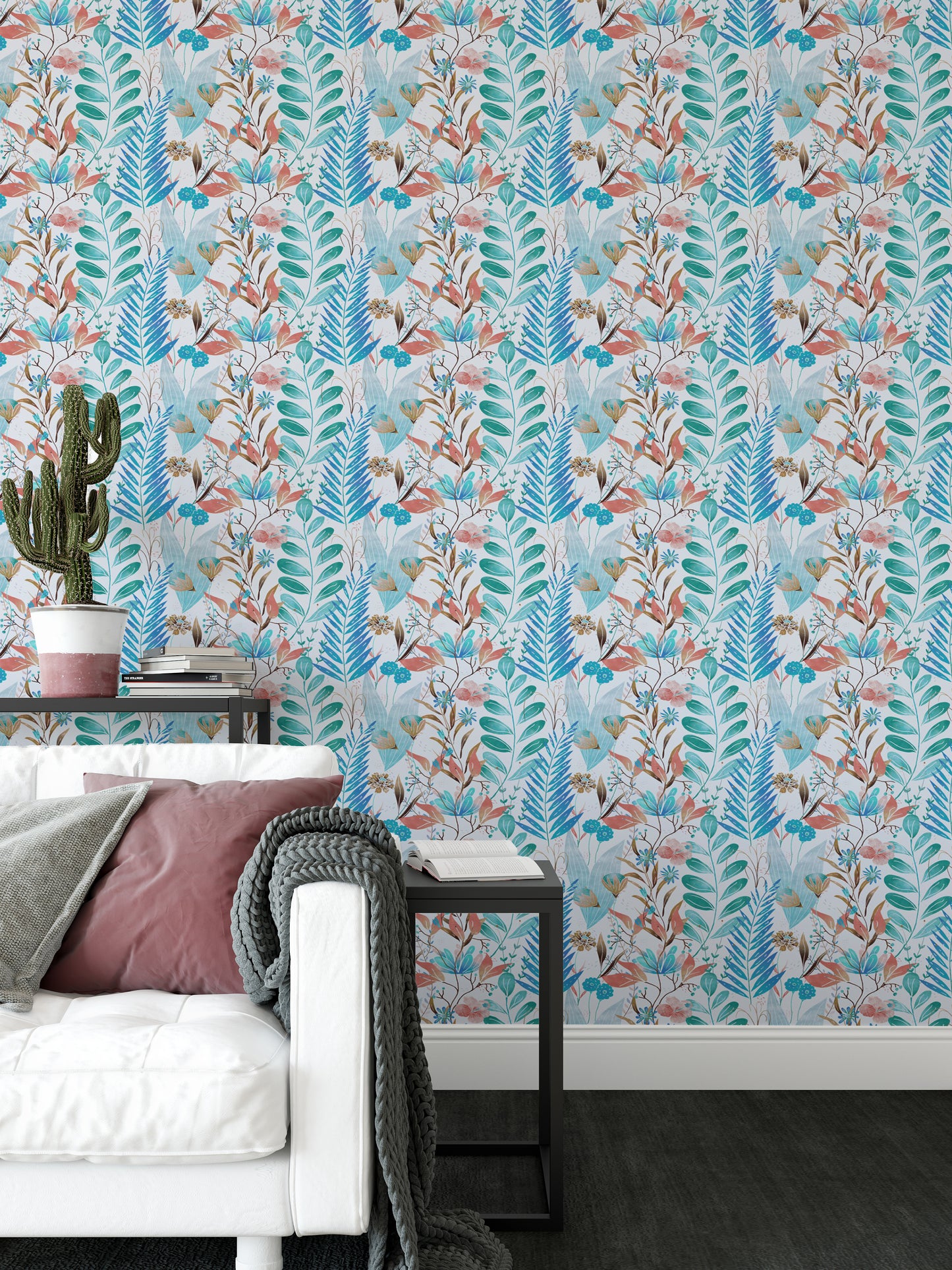 Wild Bloom Symphony Blue Wallpaper