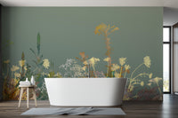 Nature-inspired wild flower wallpaper mural for a stylish interior.