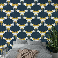 Bright tropical birds wall design

