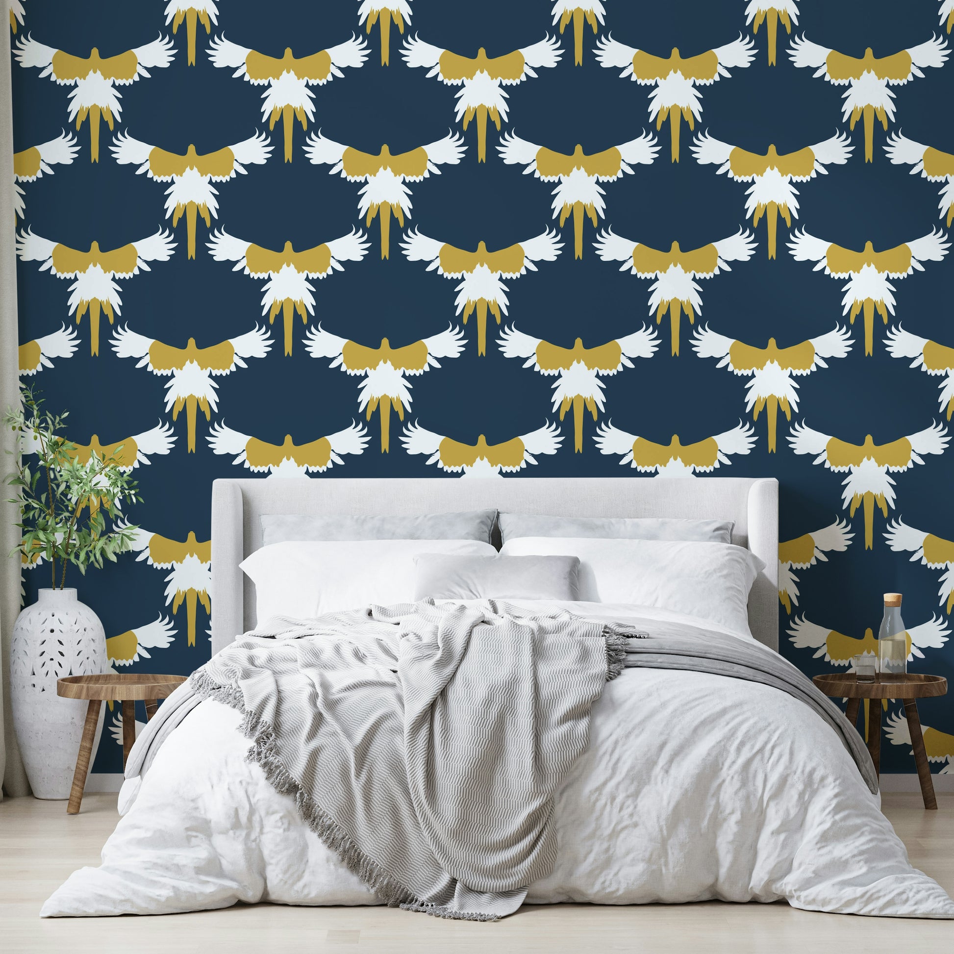 Colorful birds mural wall design

