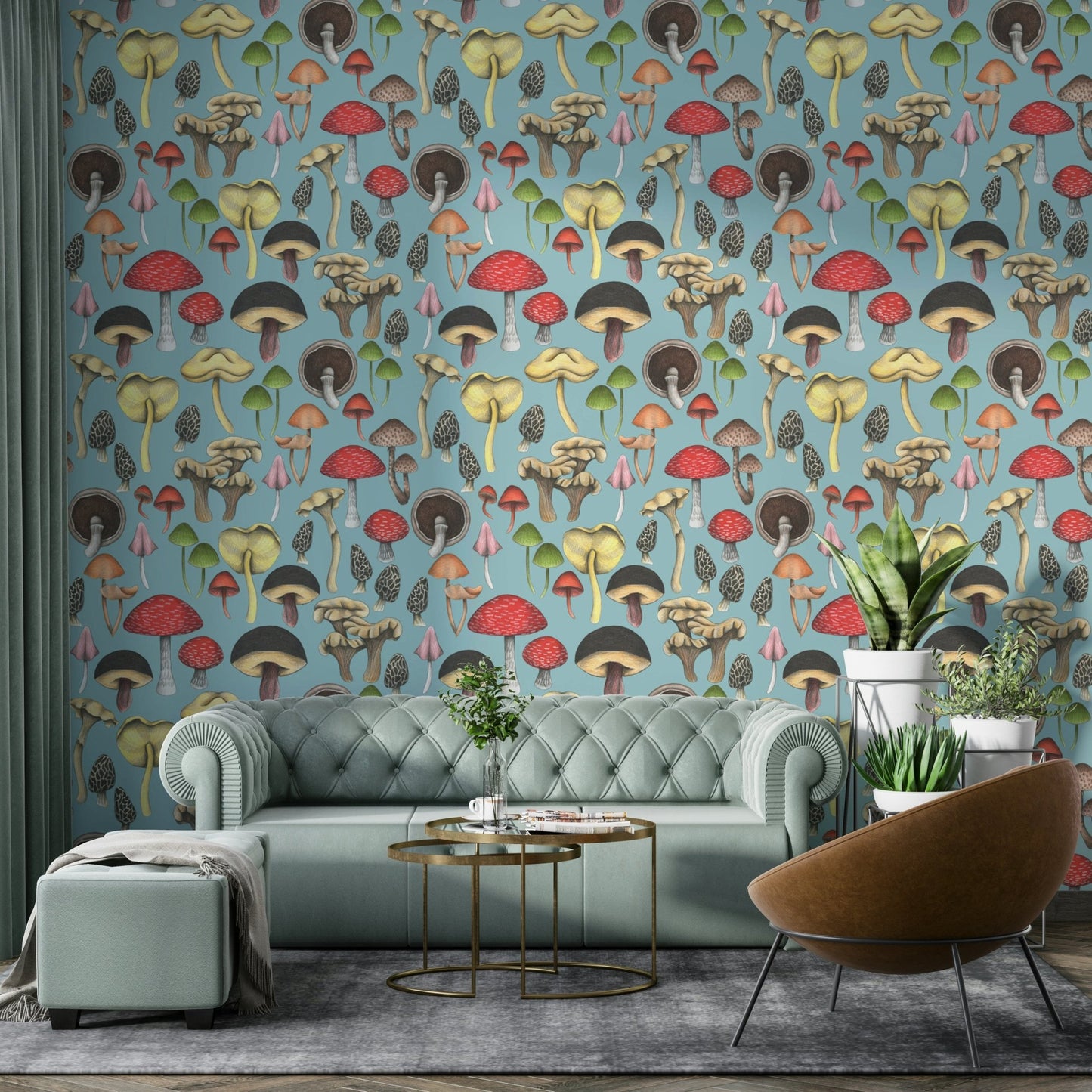 Woodland themed mural wallpaper
