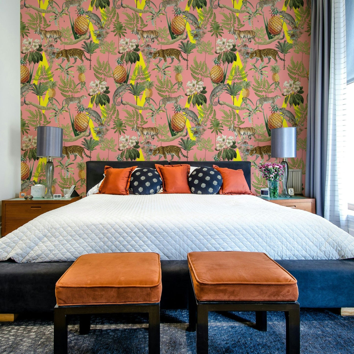 Wild animal wallpaper with soft, earthy tones

