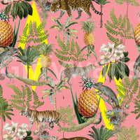 Decorative wallpaper showing savanna wildlife life

