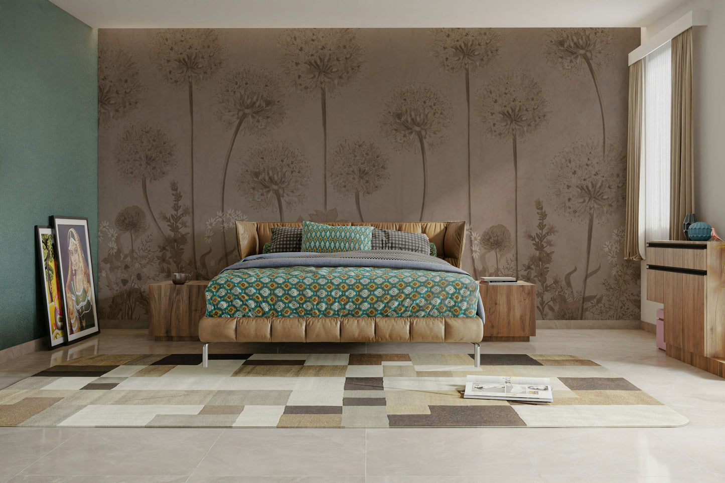 The composition is a wide, landscape view of the blooms.

