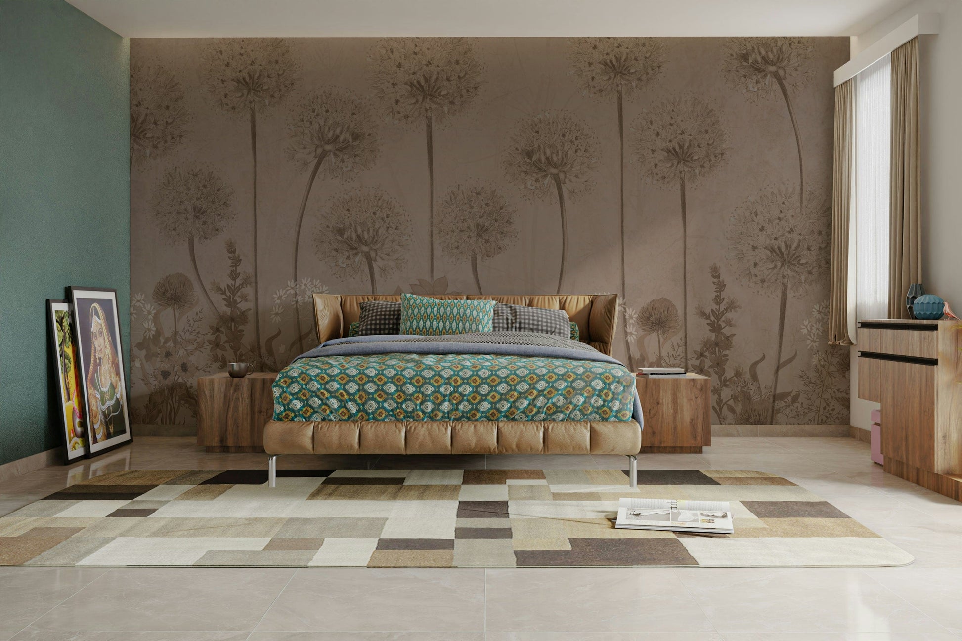 The composition is a wide, landscape view of the blooms.

