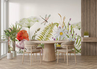 Soft, impressionistic depiction of wildflowers.

