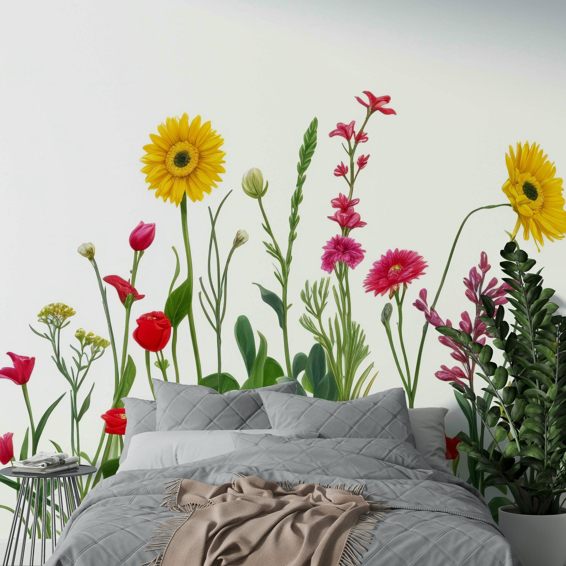 Kaleidoscope of various flower types.

