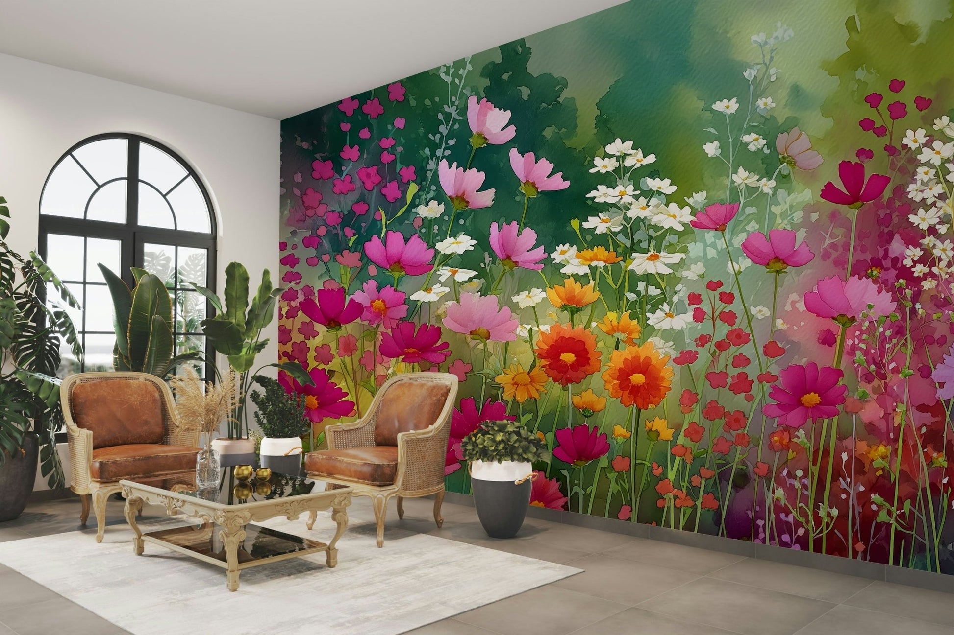 delicate watercolor wildflowers wallpaper

