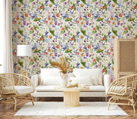 Strawberry blueberry vine Wildflower Patch accent wall
