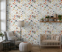 Meadow design pretty blooms wild berries Whimsy decor.