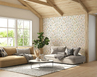 Minimal wildflowers wallpaper for nursery

