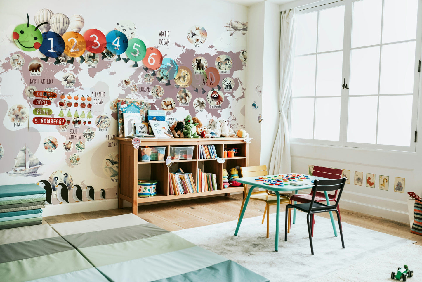 Delightful Wildlife World Map charming wallpaper