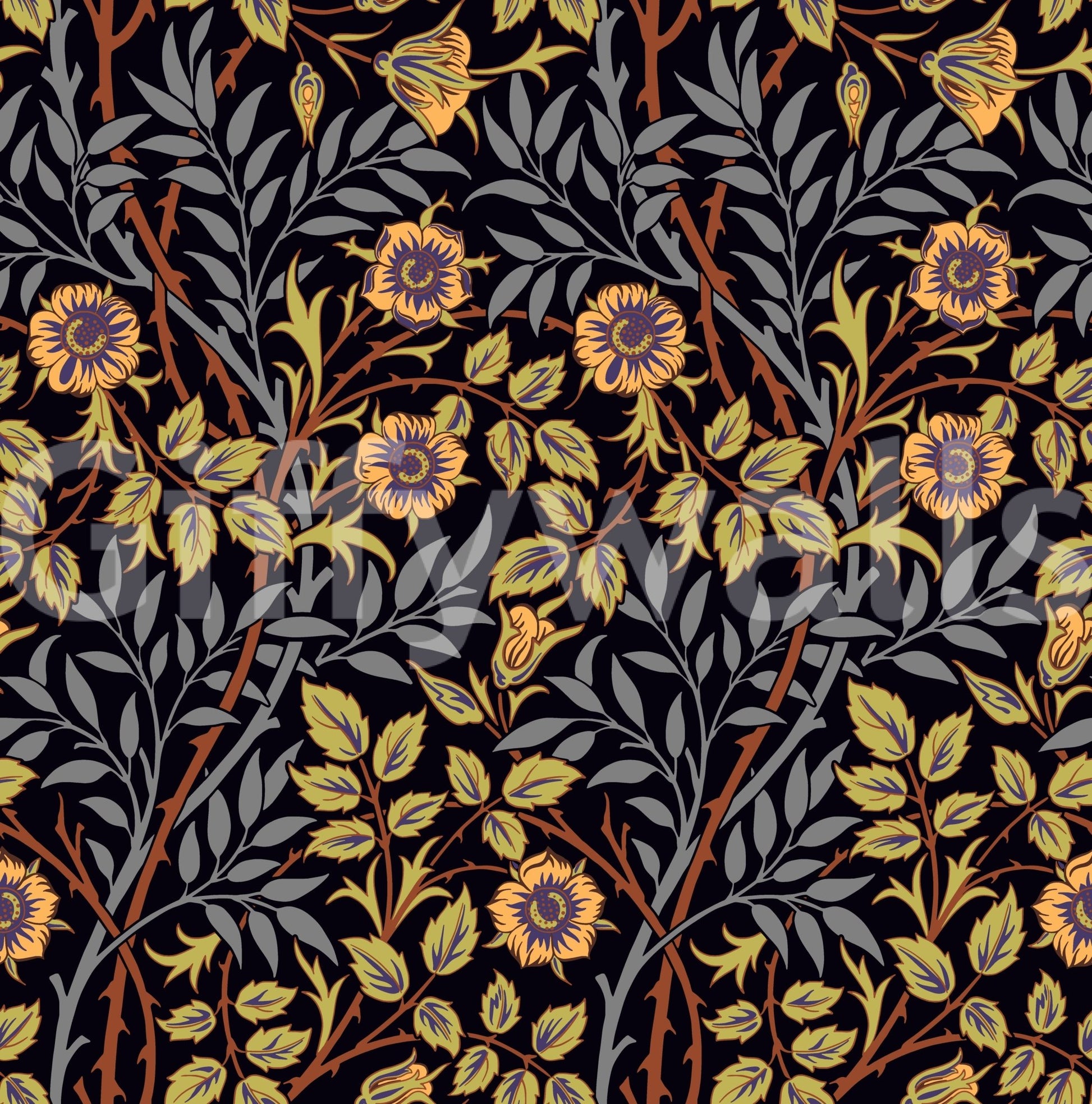 The wallpaper has a smooth, non-reflective matte finish.

