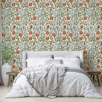 The colors are rich and warm, with a dominant white and orange tone.

