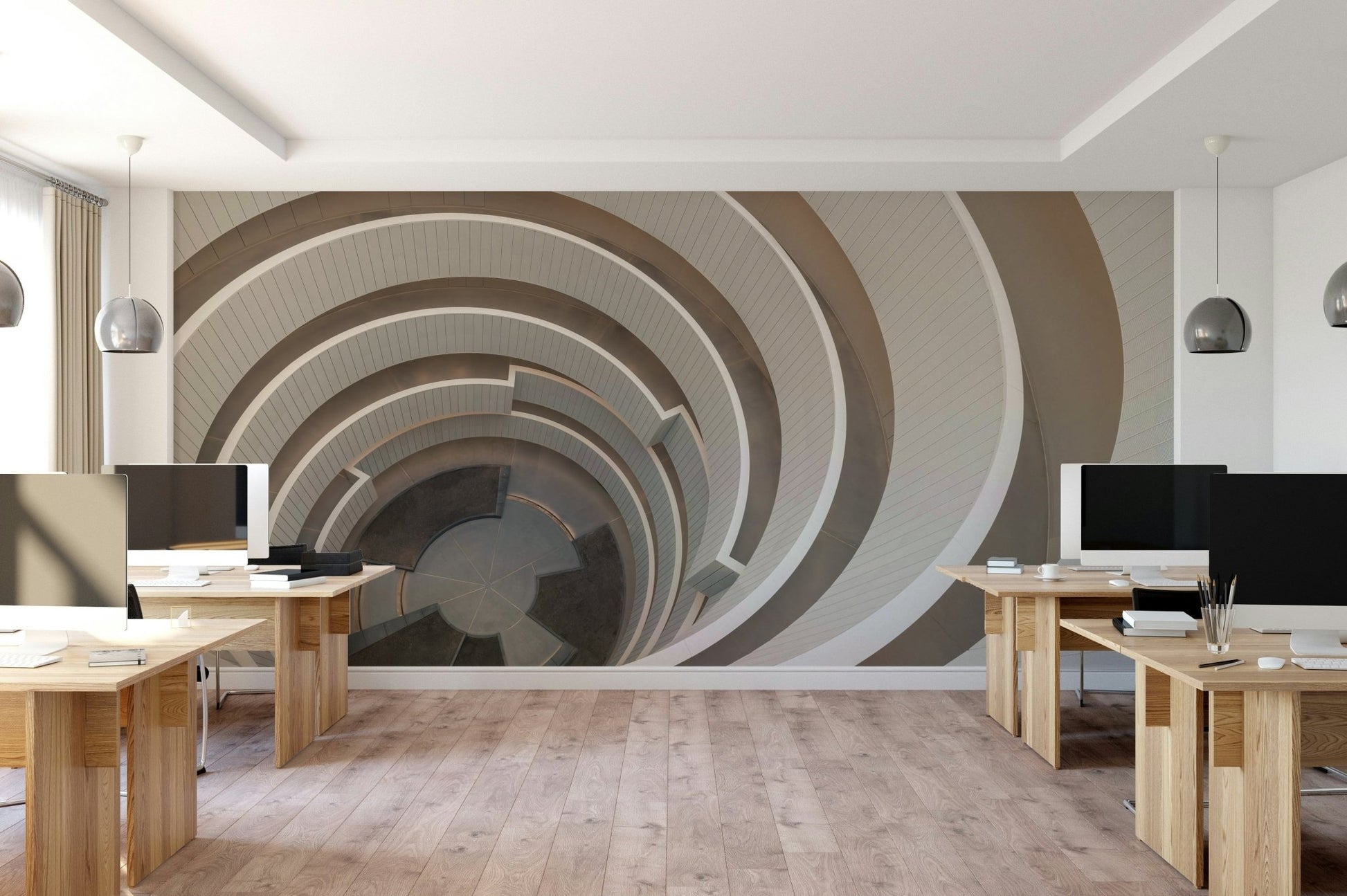 Architectural symmetry wall mural

