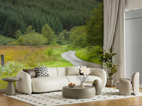 Winding Way Serenity wall mural: peaceful country road through scenic landscape.