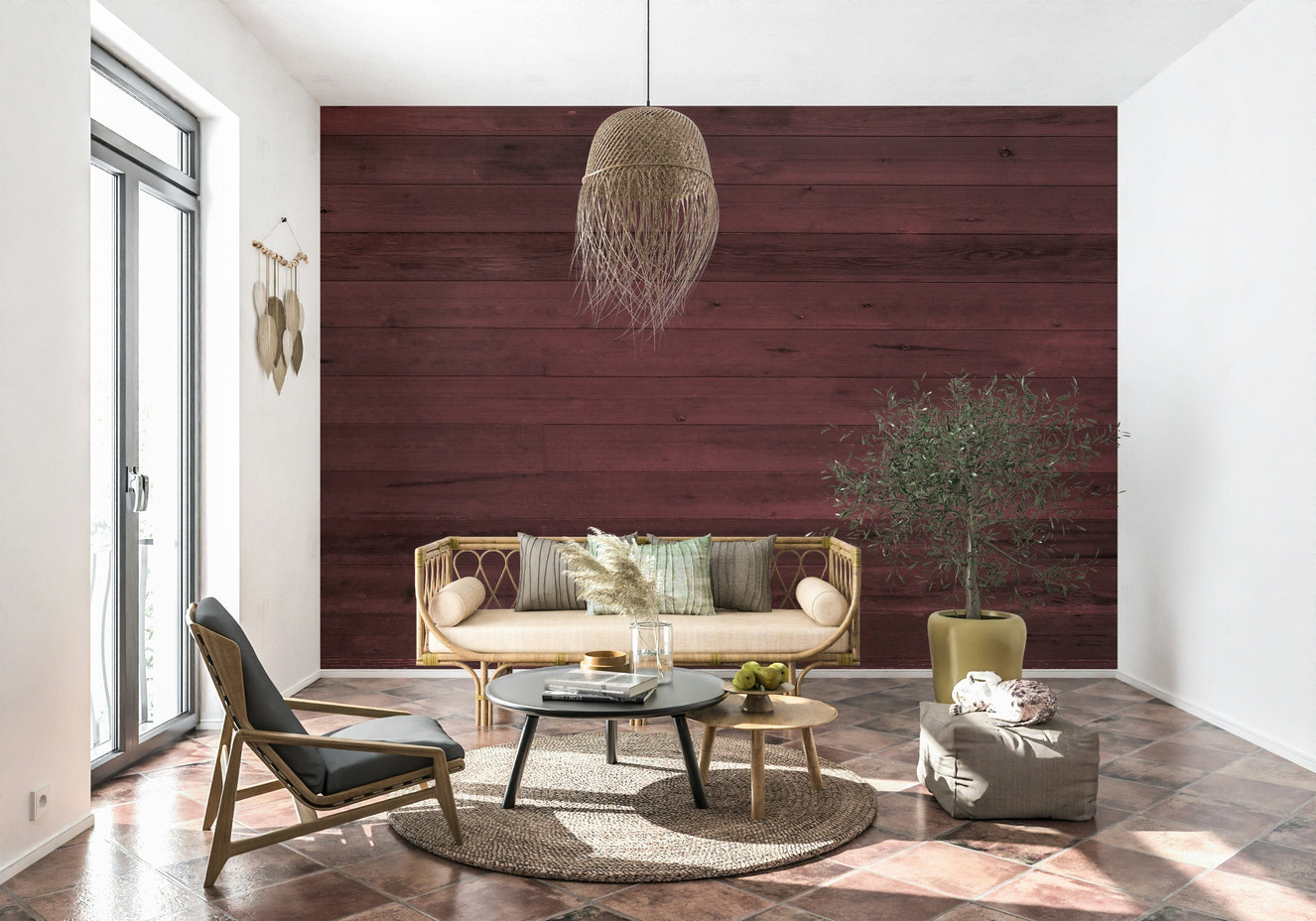 Wine-Stained Wood Wall Mural -2307978
