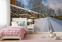 Winter Retreat Mural Cold landscape showing a heavy layer of fresh snowfall.