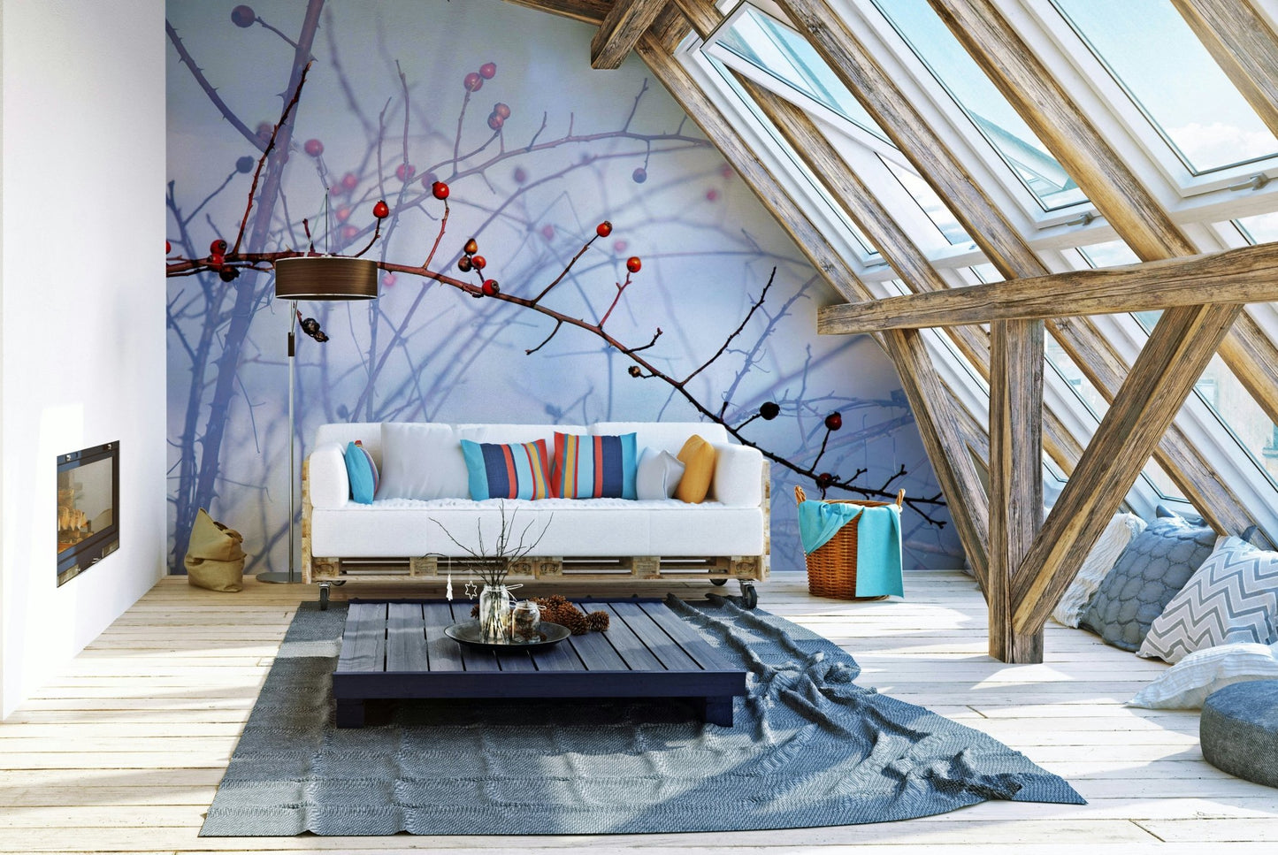 Botanical mural for quiet spaces
